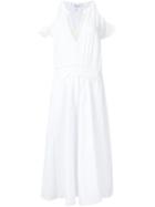 Derek Lam 10 Crosby V-neck Bare Shoulder Dress, Women's, Size: 8, White, Cotton