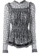 Fay Paisley Print Blouse, Women's, Size: S, Black, Silk/cotton