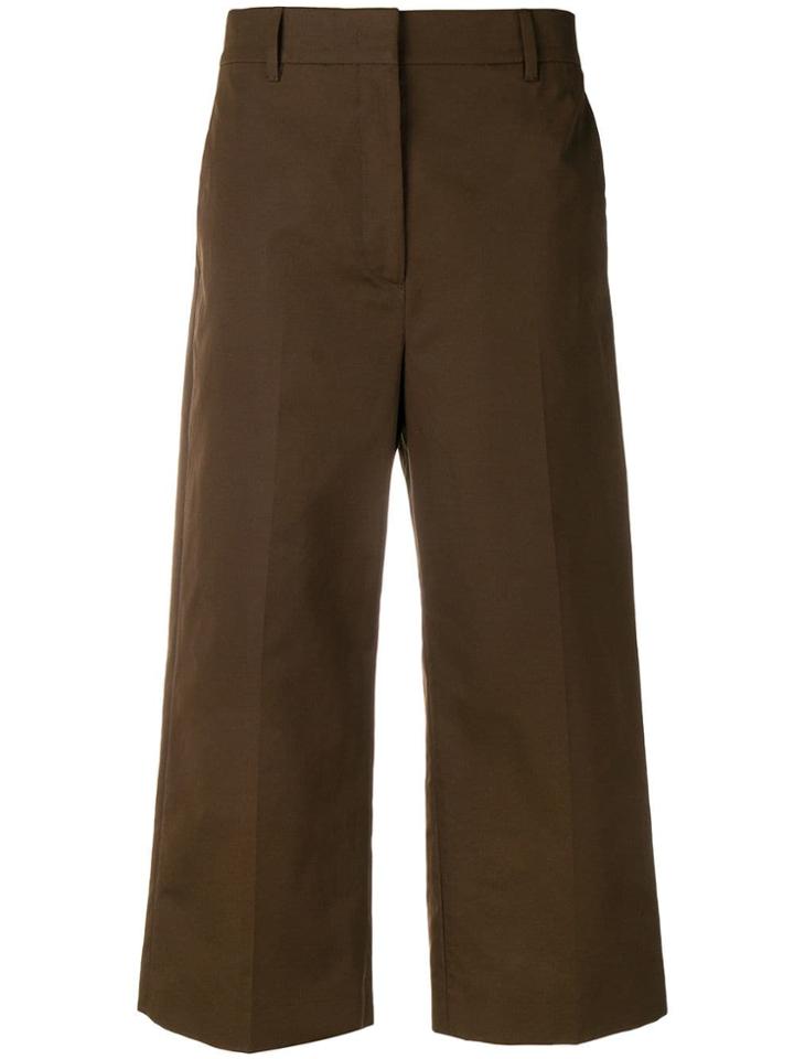 Prada Cropped Trousers - Brown