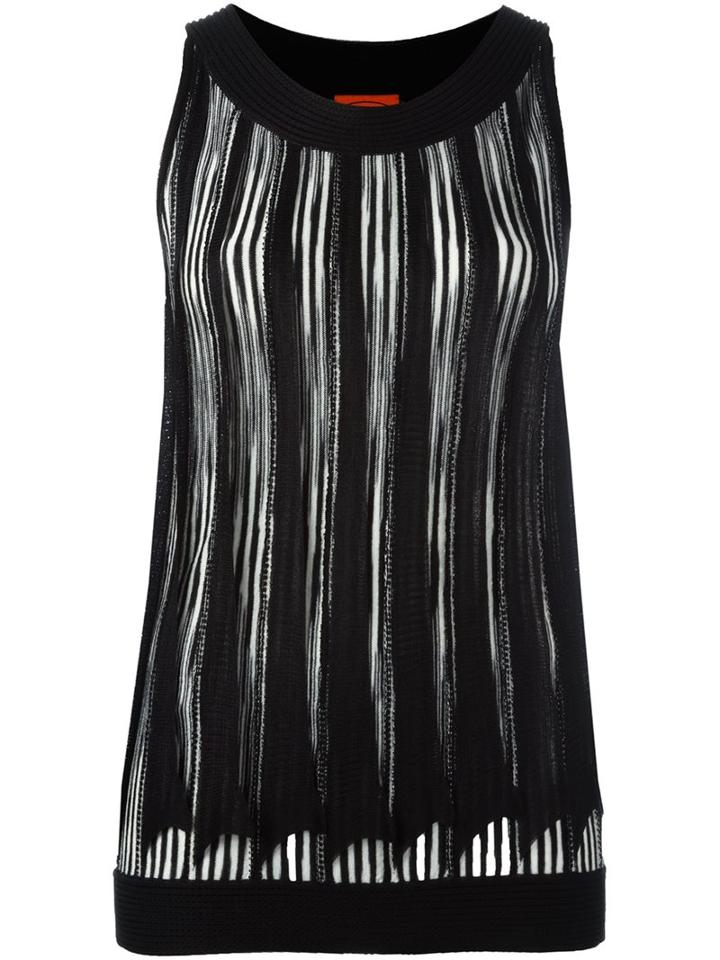 Missoni Pleated Sleeveless Blouse, Women's, Size: 42, Black, Rayon/wool