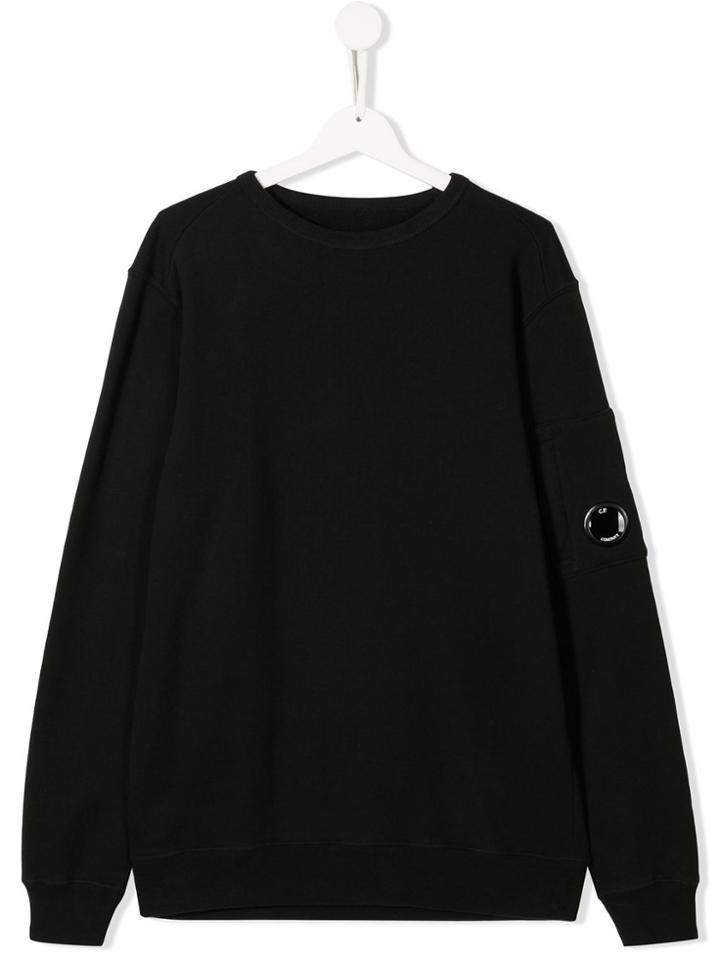 Cp Company Kids Teen Logo Plaque Jumper - Black