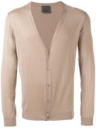 Laneus V-neck Cardigan, Men's, Size: 50, Brown, Silk/cashmere