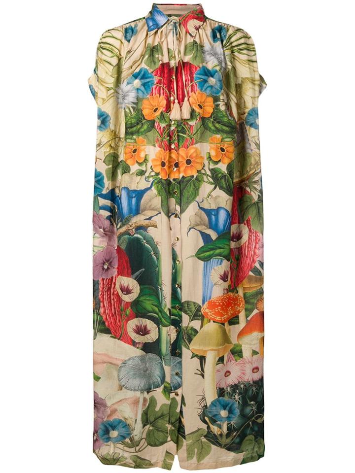 Carolina K Scared Plants Tent Shirt Dress - Green