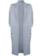 Guild Prime - Long Shawl Collar Cardigan - Women - Cotton/rayon - 36, Grey, Cotton/rayon