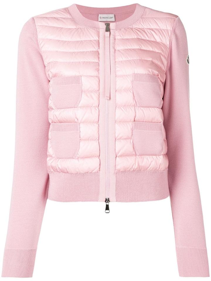 Moncler Knitted Sleeve Quilted Jacket - Pink