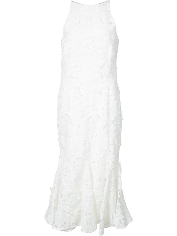 Christian Siriano Floral Lace Midi Dress - White