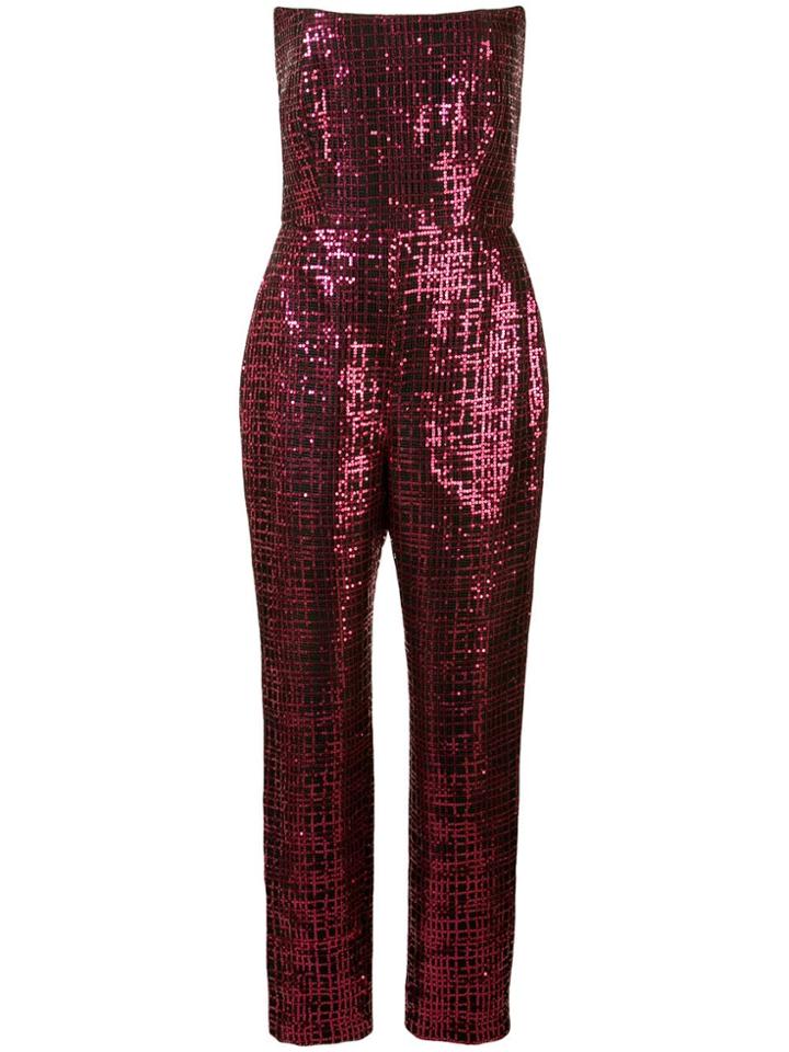 Michelle Mason Sequined Strapless Jumpsuit - Pink