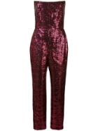 Michelle Mason Sequined Strapless Jumpsuit - Pink