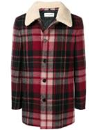 Saint Laurent Checked Buttoned Jacket - Red
