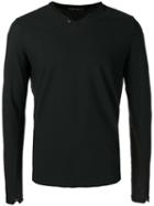 Transit V-neck Jumper, Men's, Size: 48, Black, Cotton/linen/flax