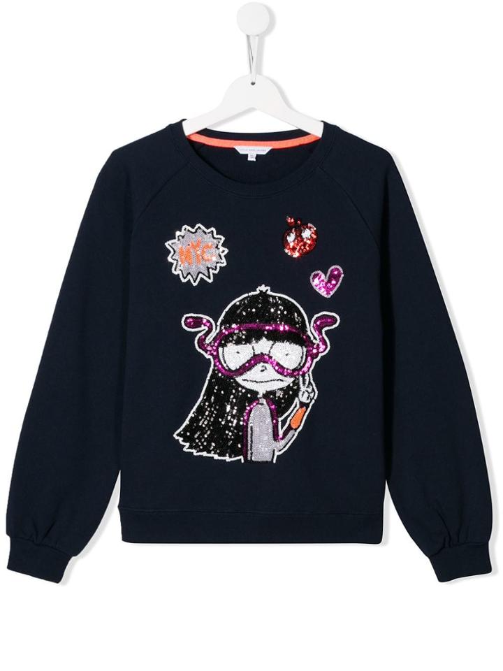 Little Marc Jacobs Sequin-embellished Sweatshirt - Blue