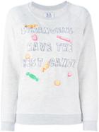 Zoe Karssen Embroidered Candy Sweatshirt, Women's, Size: Medium, Grey, Cotton/polyester