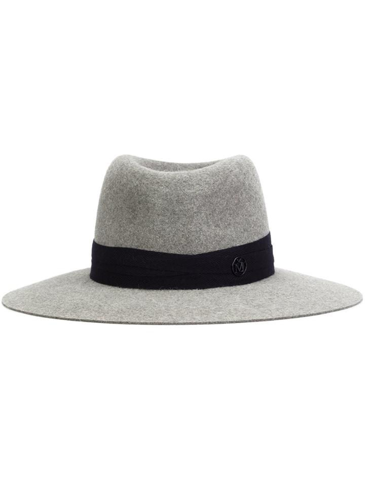 Maison Michel Trilby Hat - Grey