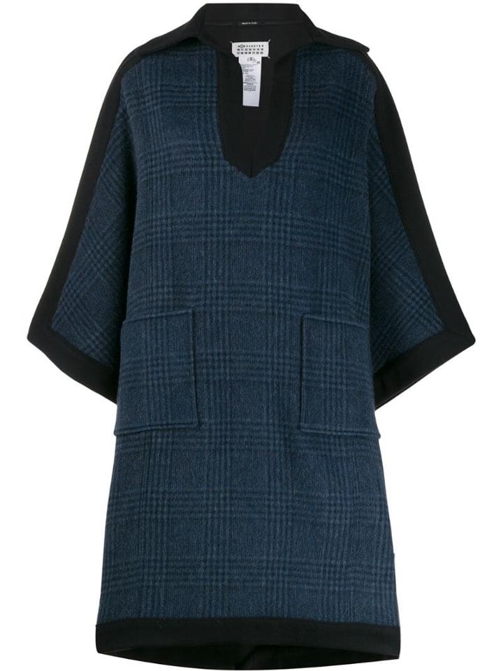 Maison Margiela Checked Poncho - Blue
