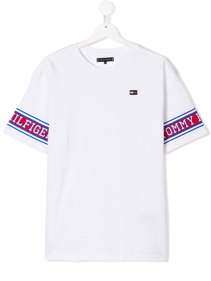 Tommy Hilfiger Junior Logo Sleeve T-shirt - White