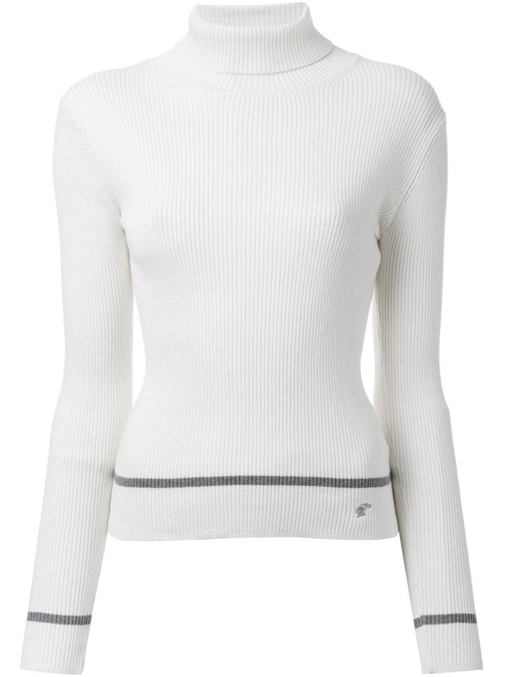 Loveless Ribbed Roll-neck Jumper, Women's, Size: 34, White, Cotton/cashmere