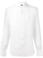 Barba Slim-fit Shirt, Men's, Size: 39, White, Linen/flax