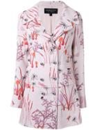 Giambattista Valli Floral Print Coat, Women's, Size: 42, Pink/purple, Cotton/nylon/viscose