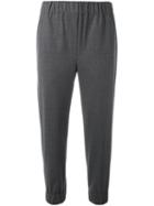 Brunello Cucinelli Pull-up Cropped Trousers, Women's, Size: 44, Grey, Virgin Wool/spandex/elastane/polyester/cupro