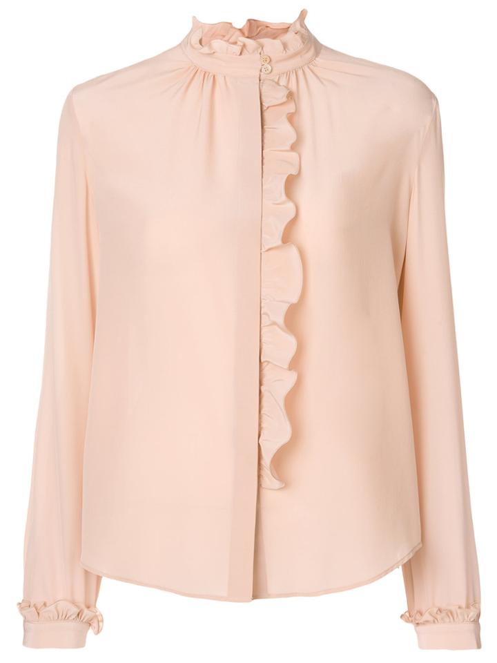 Red Valentino Frill Trim Blouse - Pink & Purple