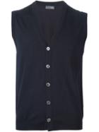Drumohr Buttoned Knit Vest, Men's, Size: 54, Blue, Merino