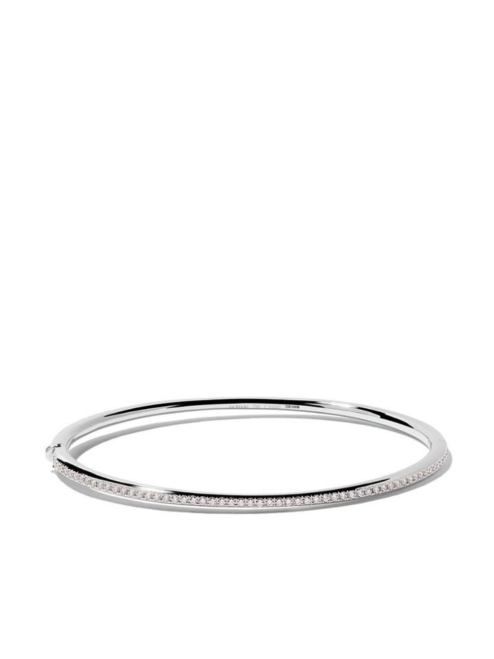 De Beers 18kt White Gold Micropavé Diamond Bangle - Unavailable