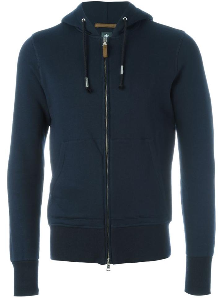 Eleventy Zipped Hoodie, Men's, Size: Xl, Blue, Cotton