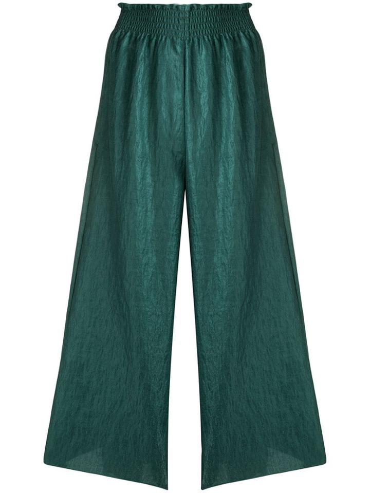 Forte Forte Cropped Wide Leg Trousers - Green