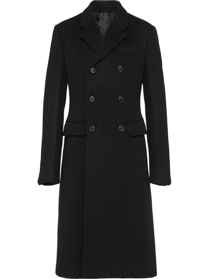 Prada Double Cashmere Coat - Black