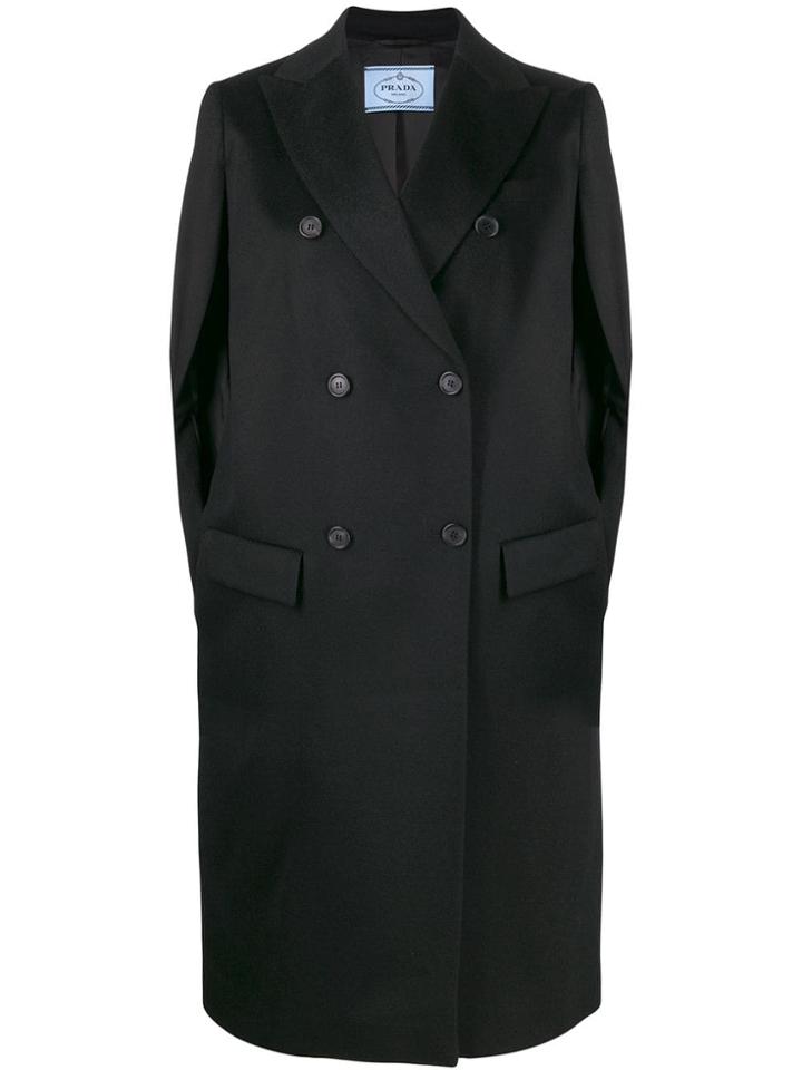 Prada Cashmere Double-breasted Cape - Black