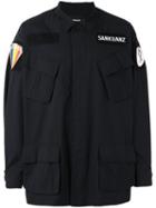 Sankuanz Patch Shirt Jacket, Men's, Size: Large, Black, Cotton/polyester
