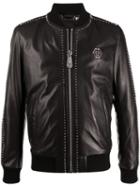 Philipp Plein Star Stud Leather Jacket - Black
