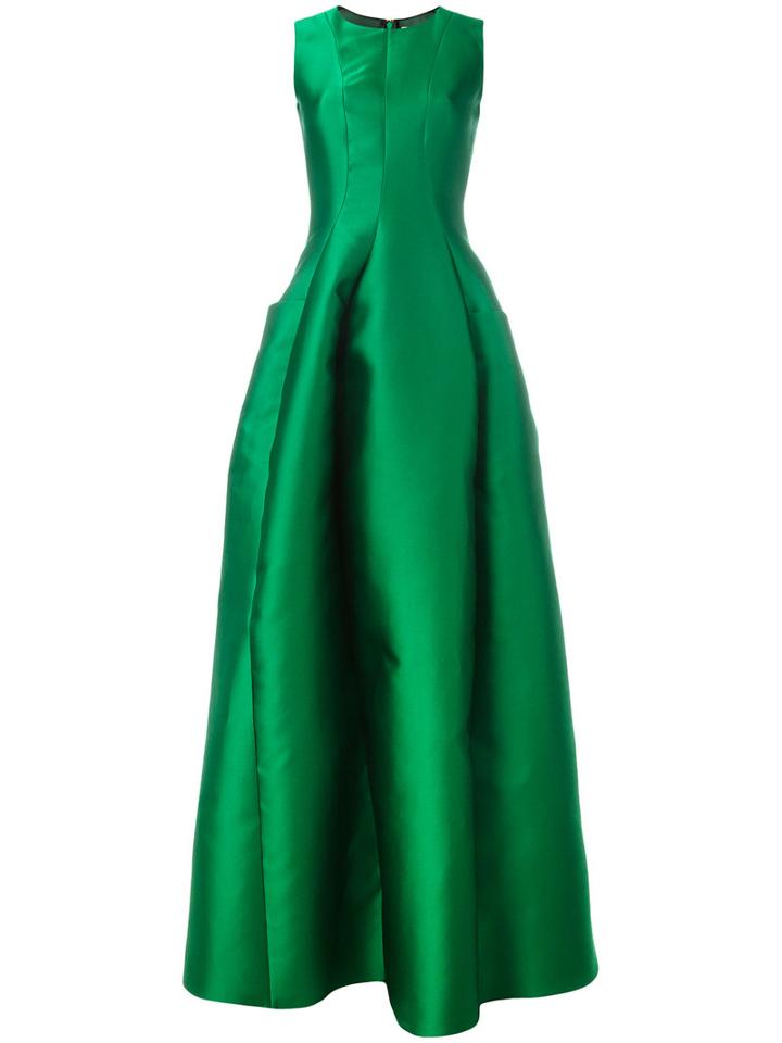 Maison Rabih Kayrouz Empire Line Dress, Women's, Size: 36, Green, Polyester/silk