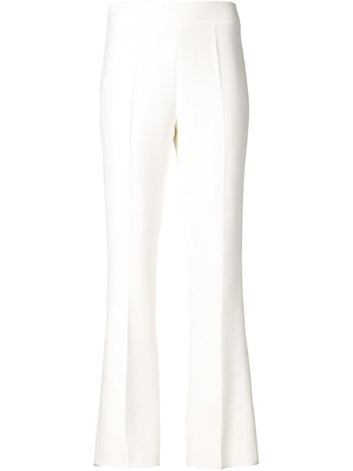 Giambattista Valli Slim Flared Trousers, Women's, Size: 42, White, Cotton/viscose/polyamide