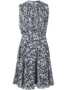 Derek Lam Marble Print Sleeveless Dress, Women's, Size: 44, Black, Silk