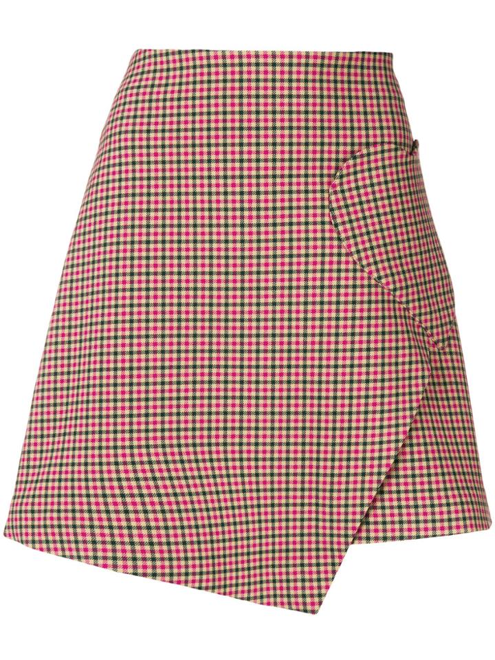 Vivetta Check Heart-pocket Skirt - Nude & Neutrals
