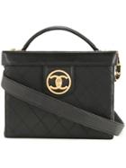 Chanel Vintage Cc Two-way Cosmetic Bag - Black