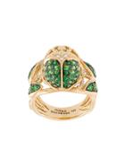 Aurelie Bidermann 'scarab' Tsavorite And Diamond Ring - Metallic