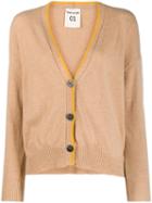 Semicouture Contrast Trimmed Cardigan - Neutrals