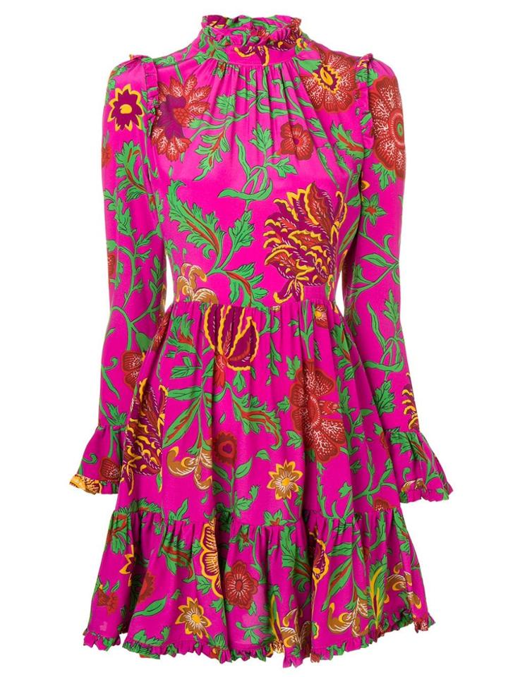 La Doublej Floral Print Mini Dress - Pink