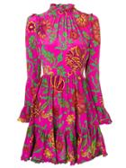 La Doublej Floral Print Mini Dress - Pink