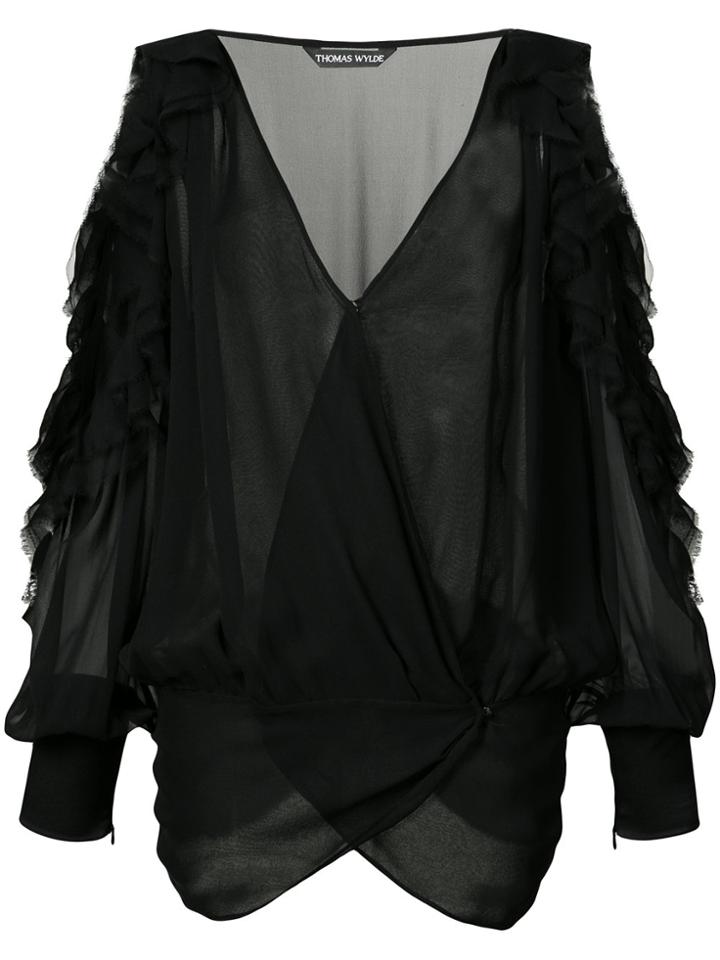 Thomas Wylde Barron Could Shoulder Blouse - Black