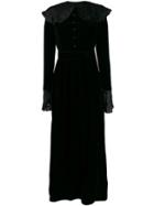 Nina Ricci Pre-owned 1970s Ruffled Trim Maxi Dress - Black