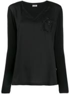 Liu Jo Embellished Panelled T-shirt - Black