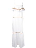 Daft - Tiered Bust Long Length Dress - Women - Linen/flax - L, Women's, White, Linen/flax