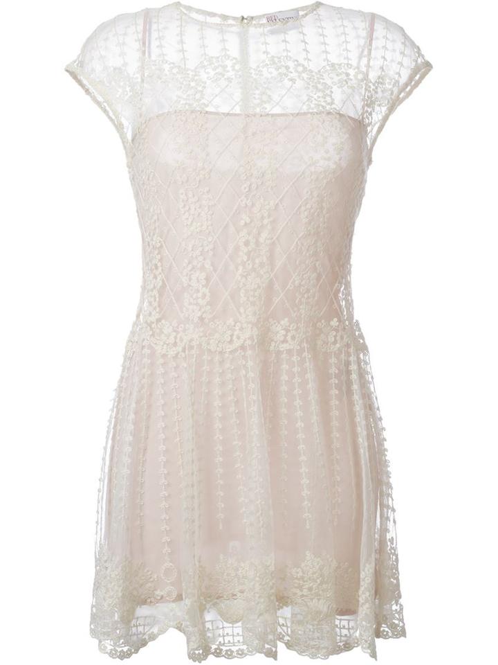 Red Valentino Embroidered Tulle Flared Dress