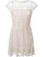 Red Valentino Embroidered Tulle Flared Dress