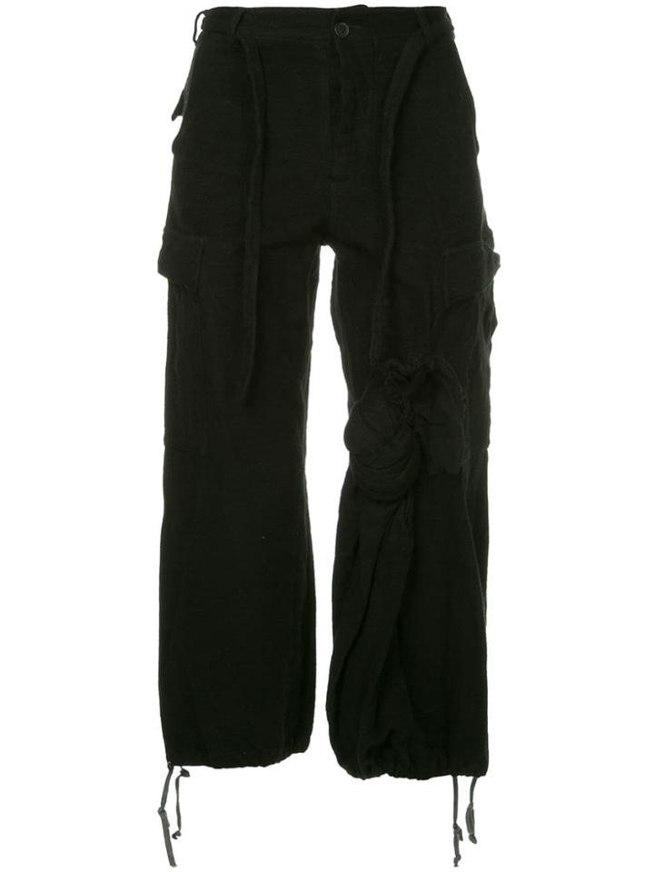 Comme Des Garçons Vintage Knot Detail Cargo Trousers - Black