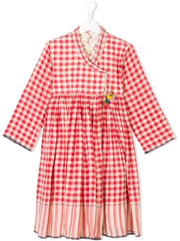 Pero Kids Teen Long-sleeve Check Dress - Red