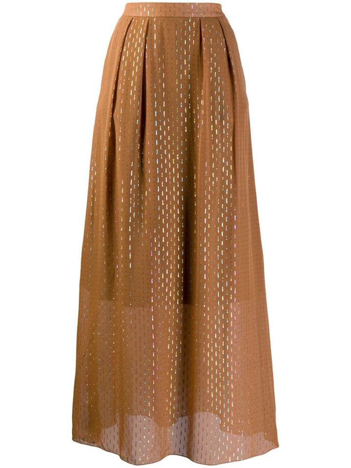 L'autre Chose High Waisted Full Skirt - Brown